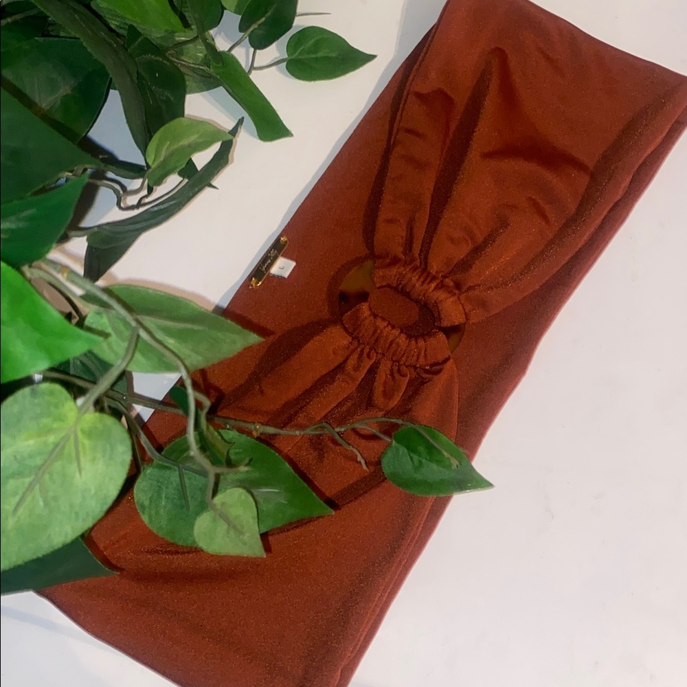 Johanna Ortiz Rust Brown Ring-Detail Waist Belt